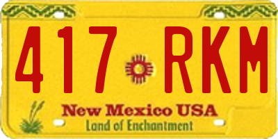 NM license plate 417RKM
