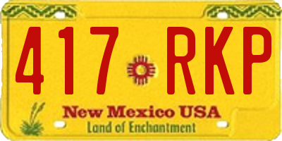 NM license plate 417RKP