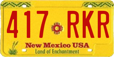 NM license plate 417RKR