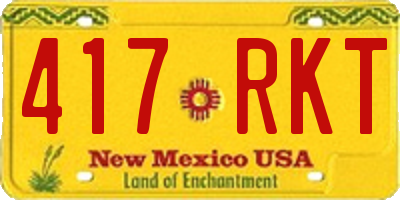 NM license plate 417RKT