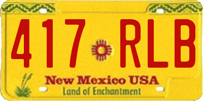 NM license plate 417RLB