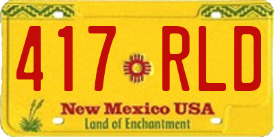 NM license plate 417RLD