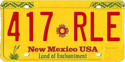 NM license plate 417RLE