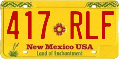 NM license plate 417RLF