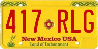 NM license plate 417RLG