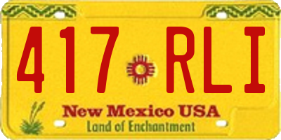 NM license plate 417RLI