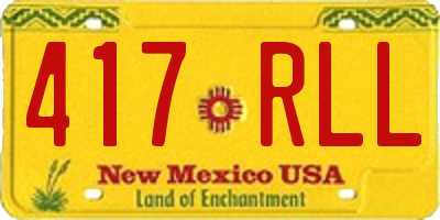 NM license plate 417RLL
