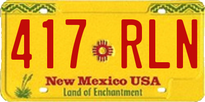 NM license plate 417RLN