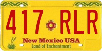NM license plate 417RLR