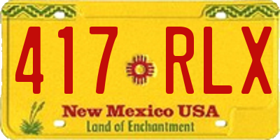 NM license plate 417RLX