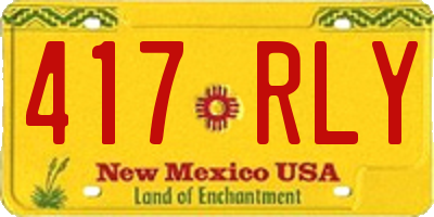NM license plate 417RLY