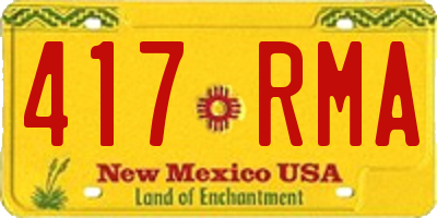 NM license plate 417RMA