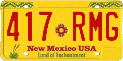 NM license plate 417RMG