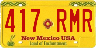 NM license plate 417RMR