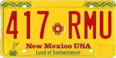 NM license plate 417RMU