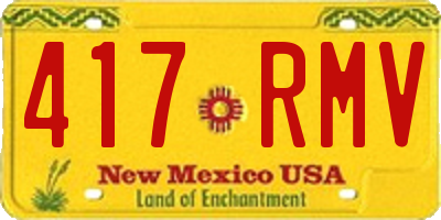 NM license plate 417RMV