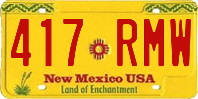 NM license plate 417RMW