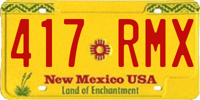 NM license plate 417RMX