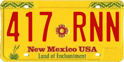 NM license plate 417RNN