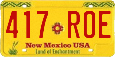 NM license plate 417ROE