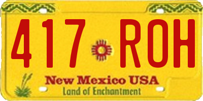 NM license plate 417ROH