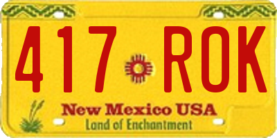 NM license plate 417ROK