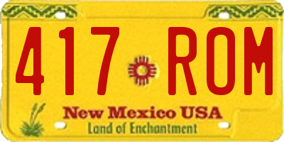 NM license plate 417ROM