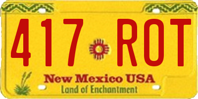 NM license plate 417ROT