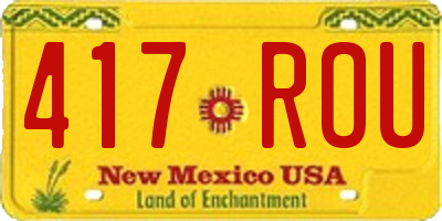 NM license plate 417ROU