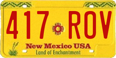 NM license plate 417ROV