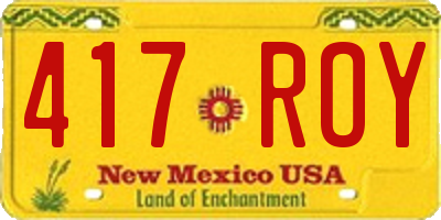 NM license plate 417ROY