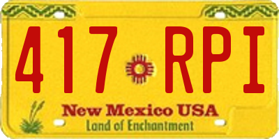 NM license plate 417RPI