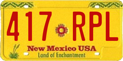 NM license plate 417RPL