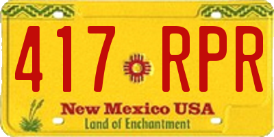 NM license plate 417RPR