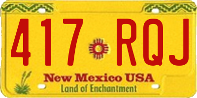 NM license plate 417RQJ