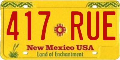 NM license plate 417RUE