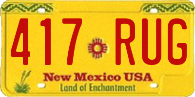 NM license plate 417RUG