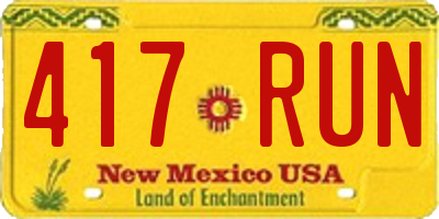 NM license plate 417RUN