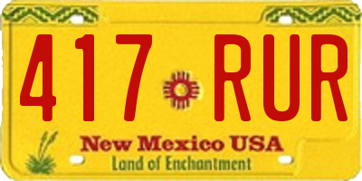 NM license plate 417RUR