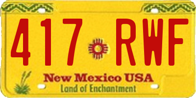 NM license plate 417RWF
