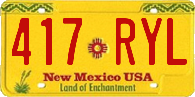 NM license plate 417RYL