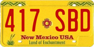 NM license plate 417SBD