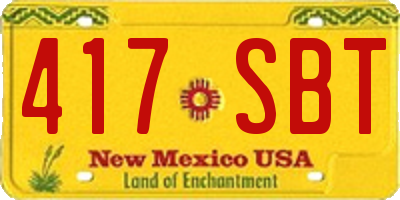 NM license plate 417SBT