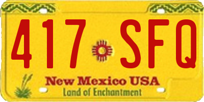 NM license plate 417SFQ