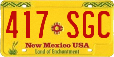 NM license plate 417SGC