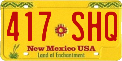 NM license plate 417SHQ