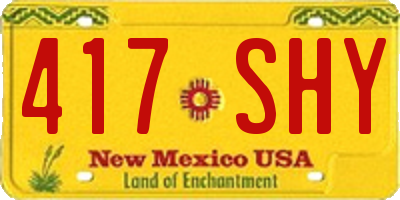 NM license plate 417SHY