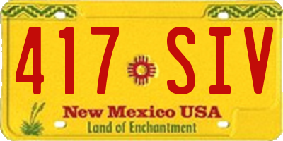 NM license plate 417SIV