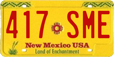NM license plate 417SME