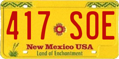 NM license plate 417SOE